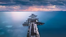 Landscape nature mountains clouds sky long exposure Custom Gaming Mat Desk