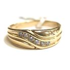 14k yellow gold gents .24cttw Si3-I1 H diamond wedding band ring mens 6.9g 10.5
