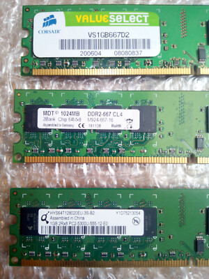   3-Set RAM DDR2  Qimonda / MDT / Corsair