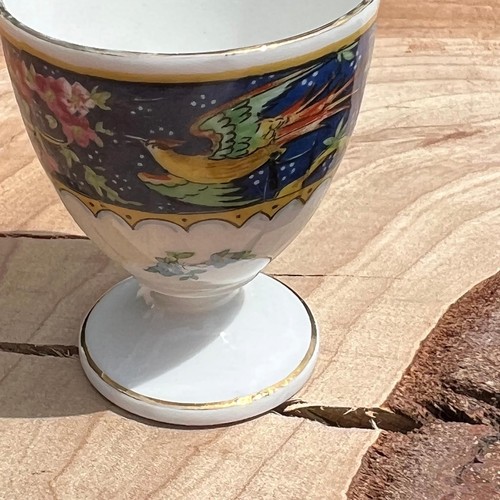 Vintage French F-M Limoges Egg Cup Day & Night Bird - Picture 2 of 8