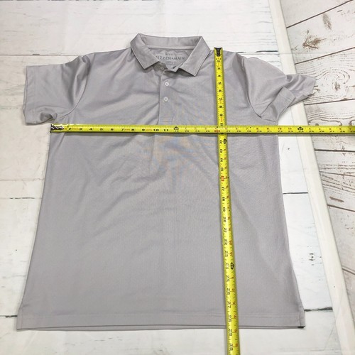 Mizzen + Main Men Short Sleeve Golf Polo Shirt Top Size Medium Gray M016 -9 - Picture 2 of 14