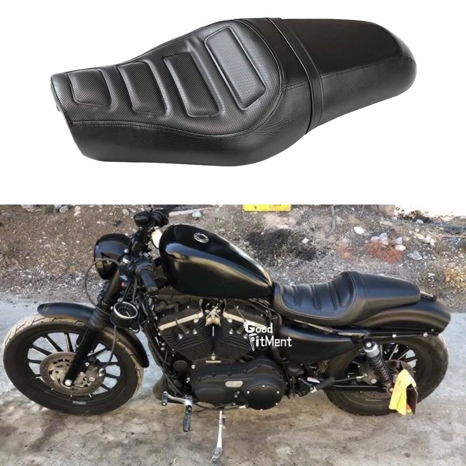 Para Harley Seventy Two XL1200V 12-16 Negro Conductor Pasajero Dos Asientos Cuero Foto 4 de 4