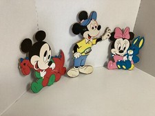 Vtg. Disney Babies 3 Piece Wall Set Mickey Minnie Mouse Little Mickey Nursery