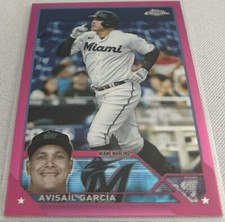 2023 Topps Chrome Baseball Avisail Garcia Miami Marlins Pink Refractor #35