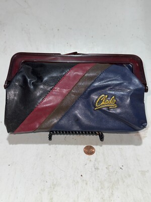 Vintage Charlie Leather Clutch Bag Charlie Perfume Accessory Mid-Century Modern 