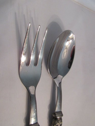 Eme 18/10 Large Fork and Spoon Serving Set - Dark “Honey” - Picture 2 of 6