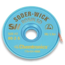 Chemtronics® 80-2-5 Soder-Wick® Rosin SD Desoldering Braid, 5ft, Yellow