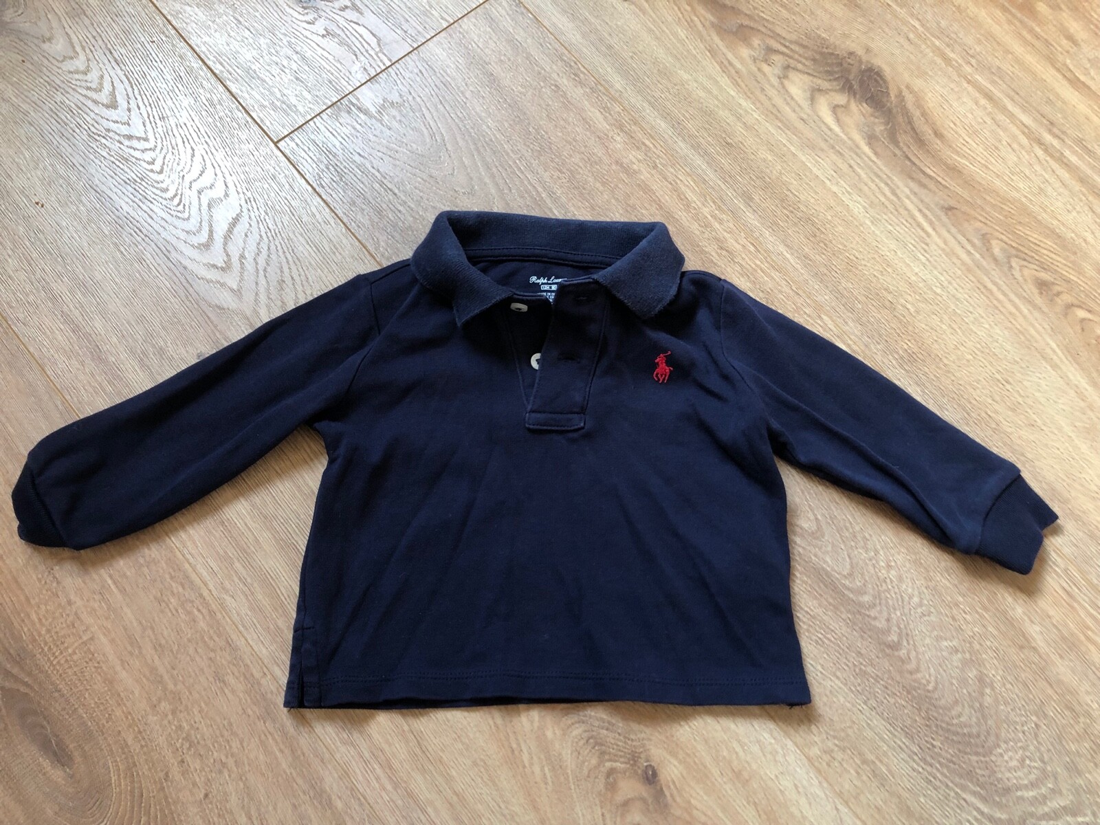 RALPH LAUREN - Polo manga larga niño Azul marino - Blue Boys Polo - 12 Months