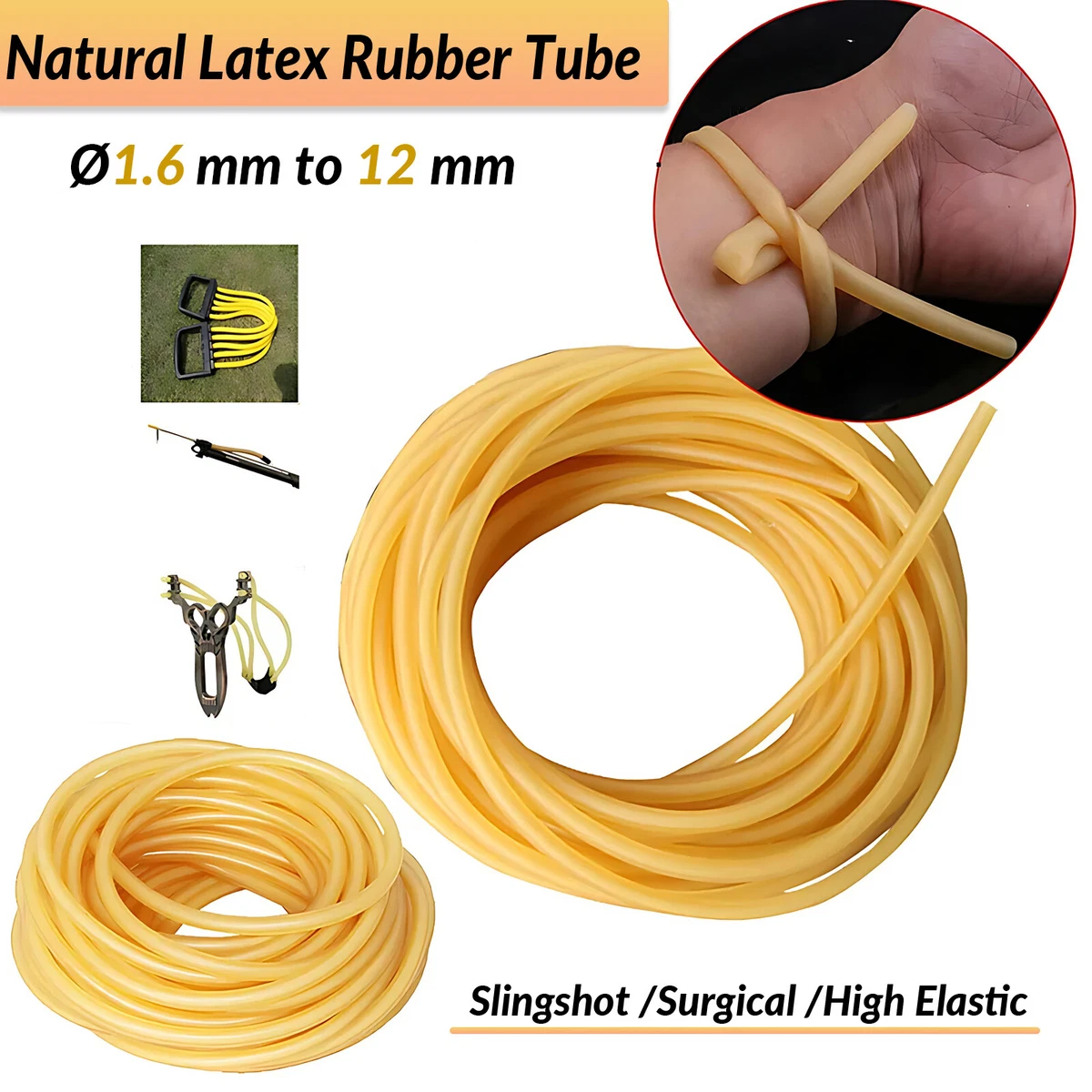 Tube Élastique Latex Naturel 1745 - 5 Mètres - Corde à Fronde/Catapulte