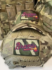 Military Combat Camouflage Atlanta Braves Patch - Baseball W Vlcro