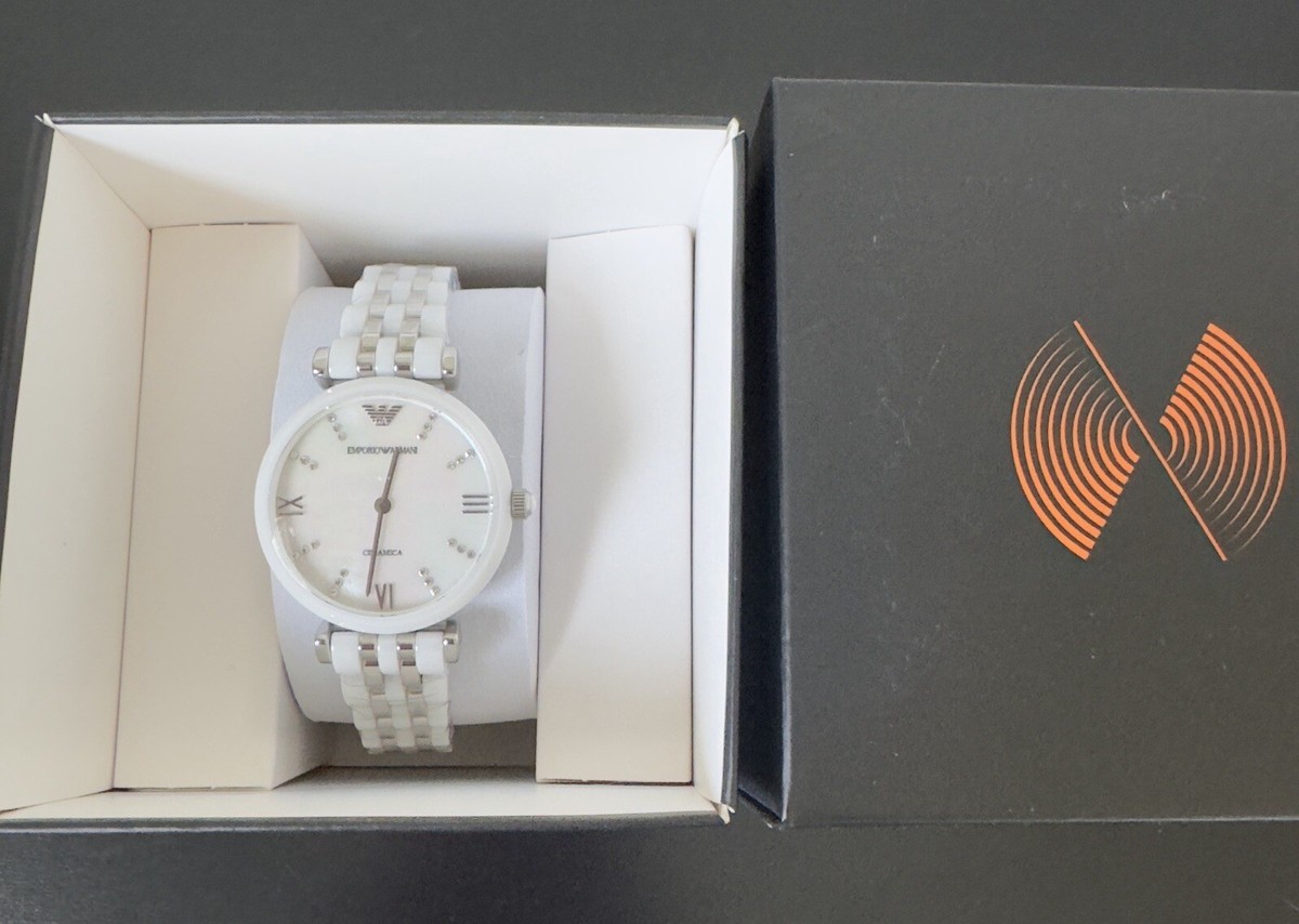 Armani Ceramica MOP Dial Ladies Watch AR1488 | eBay