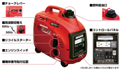 HONDA 0.9kVA Portable Gasoline Inverter Generator EU9i Super Quiet 