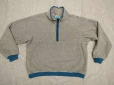Vintage Woolrich gray Fleece Sherpa Pullover Zip Jacket Made In USA mens size xl