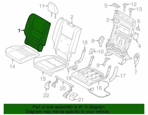 Conjunto de cubierta de asiento lateral pasajero trasero original Ford C-Max 2013 DM5Z-7866600-BB Foto 2 de 2