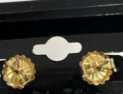 Sorrelli Gold Plated Stud Earrings Clear Swarovski Crystals Original Backs 1/4" - Picture 5 of 10