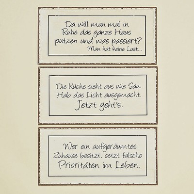 Blechschild mit Spruch 40 x 20 cm verschiedene Sprüche Schild Trudi  Ordnung