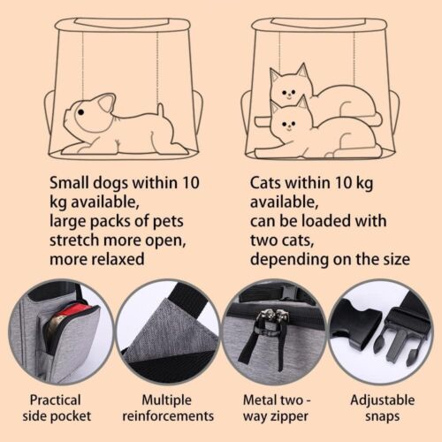Cat Backpack Carrier - Expandable Mesh Breathable Foldable Pet Travel Bags for - Picture 4 of 5