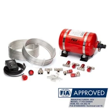 FEV 3.5L ELECTRIC PLUMBED-IN FOAM FIA RACE CAR FIRE EXTINGUISHER KIT F-TEC3500EK