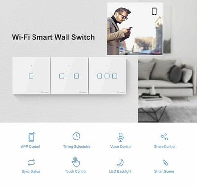 EU Sonoff Touch WiFi Schalter Smart Home Automation Lichtschalter Wandschalter