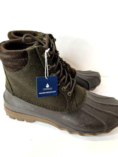 Sperry Avenue Duck Wool Boots Olive Green Men’s Size 7.5 Water Resistant NEW