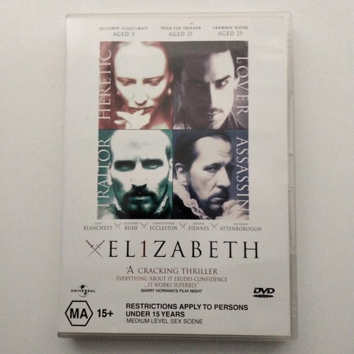 Elizabeth DVD Region 4 PAL Cate Blanchett Joseph Fiennes Geoffrey Rush Movie