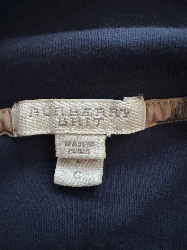 BURBERRY BRIT Men’s Large Sweater 1/2 Zip Pullover Long Sleeve Sweatshirt Navy - Image 3 of 4