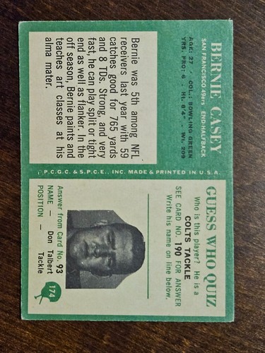 1966 Philadelphia Football Cards Complete Your Set You Pick Choose #105 - 198 - Picture 141 of 189