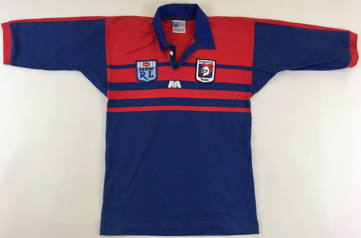 Newcastle Knights 1990s blue NSW RL rugby Australia shirt jersey