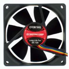 Evercool 80mm x 25mm EC8025H12BP Computer Case Ball Bearing Fan 4-Pin PWM