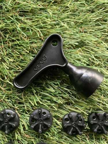ECCO Golf Shoe Low Profile Spikes/Cleats Small Metal Thread - Picture 3 of 4