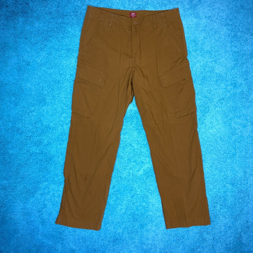 Levis XX Chino Relaxed Taper Mens 34x30 Brown Cotton Pants Fits 34x27