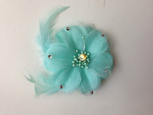 7 cm fabric stamen Flower Head Silk With Rhinestone Feather for Decoration - Picture 10 of 12
