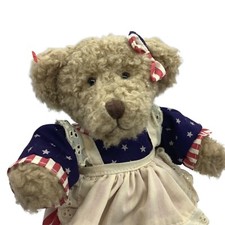 Vtg Russ Ode to America Martha Washington Teddy Bear Patriotic Animal Plush 10"