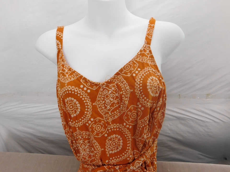 Mono mameluco MSK para mujer talla M naranja pierna ancha corbata frontal callis sin mangas Foto 2 de 4