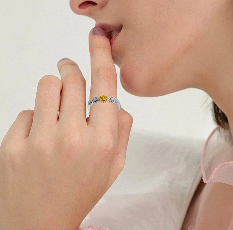 Crystal store sunflower ring
