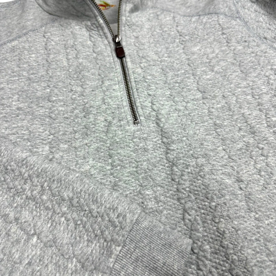 Sudadera Orvis Gris Jacquard Tejida Cuarto Cremallera Manga Larga Mujer’s XL Pullover Foto 4 de 4