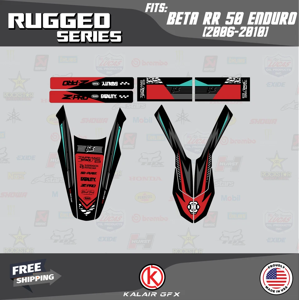 Kit Gráficos para Beta RR 50 (2006-2010) Resistente - ROJO Foto 2 de 4