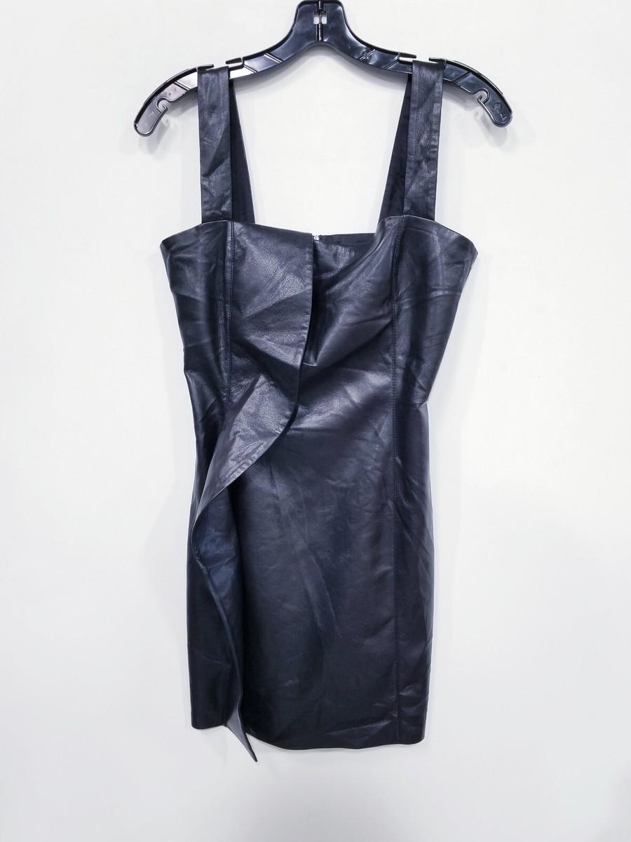 Nanushka Inara Vegan Leather Trim Dress Black sz S | eBay Nanushka Inara Vegan Leather Trim Dress Black sz S | eBay