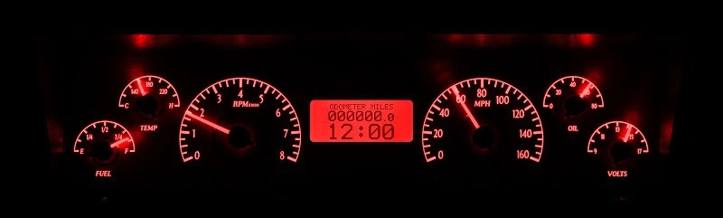 Sistema de calibre analógico Dakota Digital 77-90 Chevy Impala plateado rojo VHX-77C-CAP-S-R Foto 2 de 4