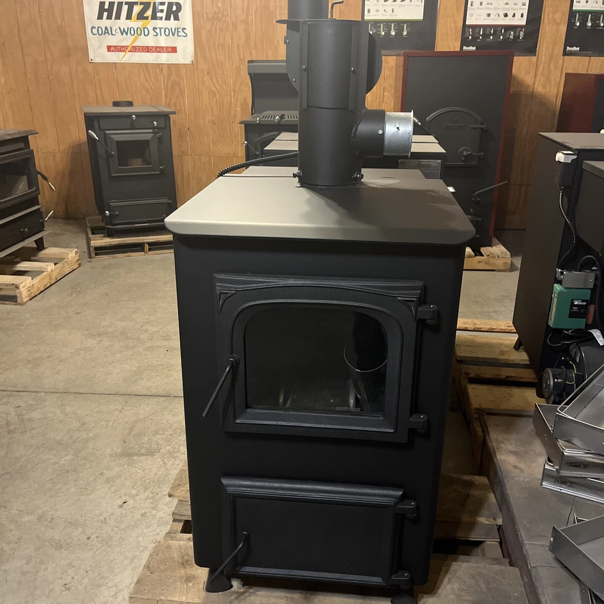Keystoker 90,000BTU top direct vent coal stove NEW | eBay