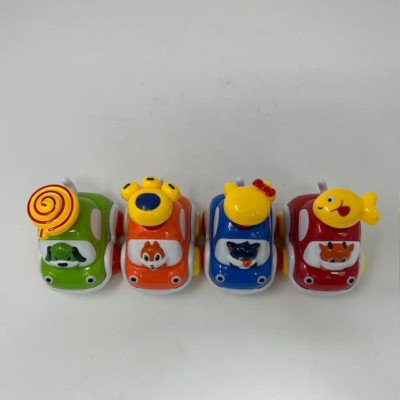 Mighty Racers Push and Go Cars Lot of 4 Cat Dog Cow Squirrel 2017