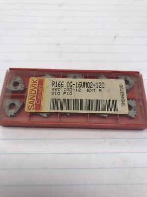 10 pcs.  R166.0G-16UN02-120 S10 60* EXT.  RH SANDVIK INSERTS (loc D18)