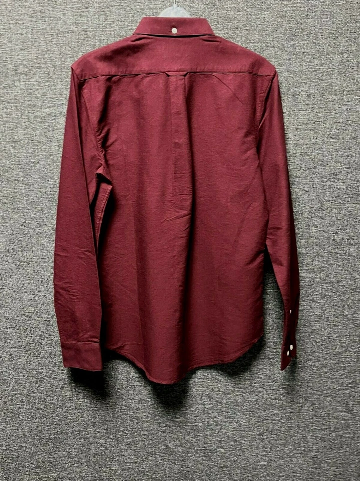 Farah Brewer Slim Fit Oxford Shirt Bordeaux XS TD022 CC 06 - Image 3 of 3