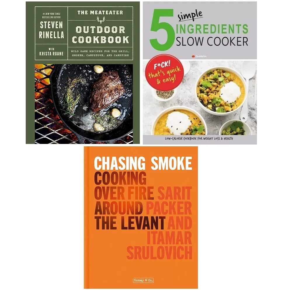 MeatEater Outdoor Cookbook (HB), Chasing Smoke, 5 Simple Ingredients 3 Books Set