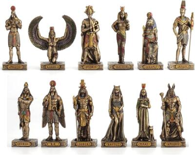 Bronze Ägyptische Mythologie Miniatur Statue Set Veronese Design