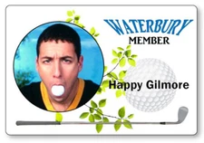 HAPPY GILMORE WATERBURY NAME BADGE PROP HALLOWEEN COSPLAY PIN BACK
