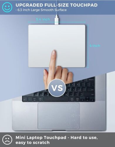 Seenda MOS400 White Silver Portable Ultra Slim Wired Trackpad With Manual - Picture 4 of 5