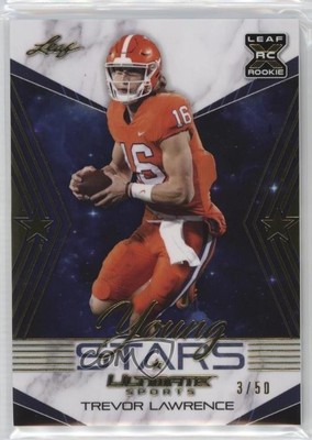 2021 Leaf Ultimate Sports Young Stars Gold /50 Trevor Lawrence #YS-14 Rookie RC