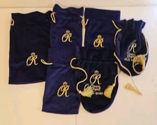 6 Crown Royal Special Reserve Whiskey Purple Velvet Drawstring Bags Diff.  Sizes