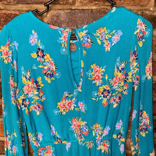Zunie Girls Blue Floral Long Sleeve High Low Romper Youth Size Large 14/16 - Picture 6 of 6